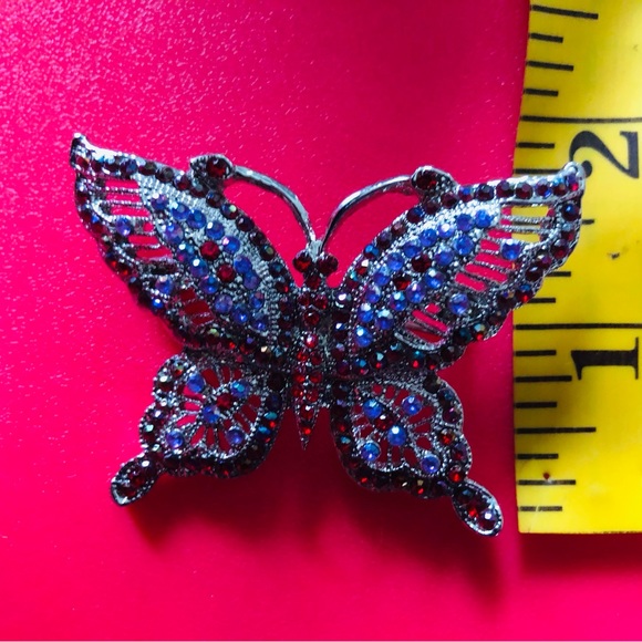 Formal Shiny Rhinestone Brooch Exquisite Butterfly Pin Party Sequins Colourful - Picture 11 of 12